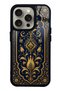 iPhone 15 Pro Sapphire Ottoman Gold Design Glossy Phone Case