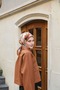 Amore Lily Pattern Viscose Scarf - Camel Beige - 3