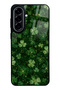 Samsung A57 Emerald Lucky Clover Design Glossy Phone Case