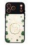 iPhone 17 Pro Ivory Lucky Clover Design Glossy Phone Case