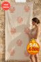 Signa Muslin Peshtemal |   Hand Print - 100% Cotton - Organic |   Authentic Pool Sea Towel |   Coral