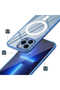 iPhone 13 Pro Case Magsafe Transparent Back Face Camera Raised Silicone - 6
