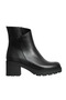 Black Leather Women's Heeled Boots