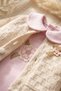 Flora Soft Touch Baby Girl 3-Piece Set - Jacquard Cardigan, Baby Collar Floral Embroidered Bodysuit and Pants Combination - 6