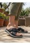Men's Cross-Strapped Velcro Black Comfortable Sole Daily Slippers - 5