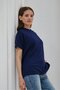Navy Blue Women's Modal Fabric Basic Oversize T-Shirt Crew Neck Casual Loose T-Shirt - 3