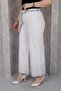 Plus Size Elastic Waist, Stone Embellished Belt, High Waist, Stone Detailed Wide Leg Pants - 6