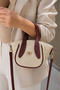 Stylish and Convenient Mini Shoulder and Crossbody Bag with Modern Design and Burgundy Handles for Women - 7