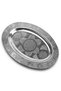 30 cm Oval Chrome Steel Alexander and Service Plate – Authentic Engraved, Y-Isk-30 - 4