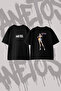 Katy Perry_12 Design Back Printed Cotton Black Oversize T-Shirt