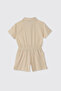 Girl's Beige Jumpsuit with Pockets - 2