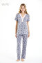Women's 95% Viscose Floral Patterned Maternity & Postpartum Buttoned Pajama Set - 2