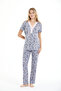 Women's 95% Viscose Floral Patterned Maternity & Postpartum Buttoned Pajama Set - 6
