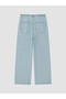 Vizyon New Season Blue Waist-Tie Wideleg Women's Jean Trousers - 7