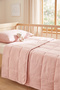 100% Cotton Fabric Quilted Pink Multi-Purpose Baby Bedspread Set 100X150/37X47 - 2