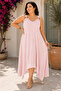Women's Ring Strap V-Neck Asymmetrical Cut Plus Size Maxi Dress – Comfortable Fit Summer Dress - 3