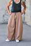 Men's Loose Baggy Shalwar Trousers with Stitching Detail - 5