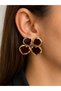 Stone and Gold Framed Big Dangle Women's Earrings