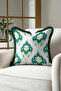 Ethnic Ikat Design Fringed Pillowcase - Authentic Anatolian Modern Black Tassel Throw Pillow Cover - 3