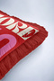 Typographic Glamour Fringed Pillowcase - Bold Lettering Themed Retro Pink Burgundy Tassel Throw Pillow Cover - 8