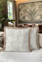 Elegant Floral Botanical Pattern Fringed Pillowcase - Natural Floral Beige Mink Tassel Throw Pillow Cover - 6