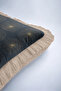 Gold Glittering Geometric Star Fringed Pillowcase - Sun Navy Blue Mink Tassel Throw Pillow Cover - 8