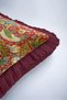 Vintage Bird and Floral Tapestry Fringed Pillowcase - Ethnic Spring Bohemian Burgundy Tassel Throw Pillow Cover - 8