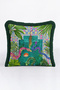 Exotic Tropical Animal Design Fringe Pillowcase - Colorful Safari Gray Tassel Throw Pillow Cover - 2