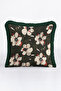 Floral Patterned Botanical Fringed Pillowcase - Elegant Floral Bohemian Ecru Gray Tassel Throw Pillow Cover - 2