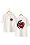 Heart El Bom Back and Front Chest Printed 100% Cotton Oversize Loose Regular Fit Crew Neck T-Shirt