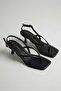 Major Thin Strap Short Heeled Summer Sandals Women's Shoes