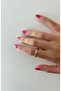 Chain Figure Adjustable Steel Gold Ring - 3