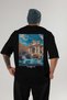 Trevi Fountain Italy Black Oversize Country City Back Printed Unisex T-Shirt 100% Cotton Premium - 2