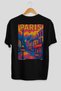 Paris France 3 Black Oversize Country City Back Printed Unisex T-Shirt 100% Cotton Premium