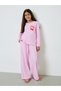 Teen Girls Pink Cotton Cherry Print Wide Leg Pyjama Set - 2