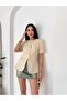 Women's Double Fabric Buttoned Waist-Fitted Short Sleeve Blazer Jacket - 5