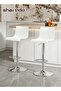 2PCS Bar Stool Pub Chair Bar Chair High Back 360 Swivel Adjustable Stool With Back Rest Footrest Easy Clean For Kitchen Counter Home Dining PP Plastic White Chairs