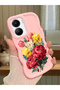 Vivo Y56 Compatible Case Camera Protector Pink Silicone Couple Phone Case Floral Pattern