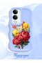 Vivo Y19S Gt 5g Compatible Case Camera Protector Blue Silicone Couple Phone Case Floral Pattern - 2
