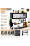 Multifunctional Kitchen Organizer Rack Over-Sink Kitchen Dish Drying Rack with Dustproof Sliding Cover,Utensil Holder, Knife Holder, Cutting Board Rack, Hooks & Drainage Shelf – Black - 7