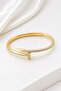 Nail Éclat Gold Bangle – Gold Bracelet with Stone Nail Design for Women