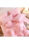 Pink Fluffy Comforter Set, Plush Shaggy Duvet Cover 2 Pieces, Velvet Pink Bedding Twin Bed Set - 4