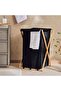 Dhafne Bamboo Frame Laundry Hamper 50x43x76cm - Black