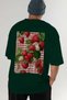 Strawberry Oversize Back Printed Green T-Shirt Unisex 100% Cotton Premium Design Streetwear - 7