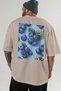 Blueberry 2 Oversize Back Printed Beige T-Shirt Unisex 100% Cotton Premium Design Streetwear - 5