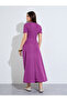 Rib Knit Short Sleeves A-Line Maxi Dress - 5