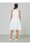Girls White A-Line Lace Midi Dress - 4