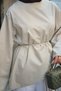 Women's Waist-Tie Skirt Top Blouse Mold Green - 5