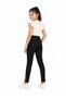 NOVA TECH Girls Cotton Stretch Slim Fit Pants for Kids | High Waist Casual Trousers | Soft Breathable School Uniform Pants | Full Length Everyday Wear | Black - 2