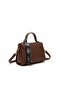 Black, Cream, Bitter Coffee 3-Pack Faux Leather Shoulder & Hand Bag with Scarf Detail - 7